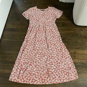 Madewell Floral Midi Dress XS EUC